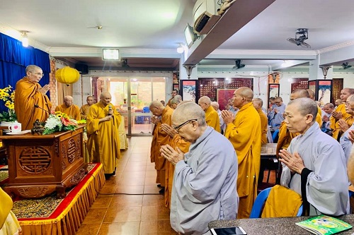 HT. Thích Giác Quang đã thân lâm chứng dự buổi khai giảng lớp học trường hạ do Ban trị GHPGVN huyện Nhơn Trạch tổ chức tại chùa Pháp Thường